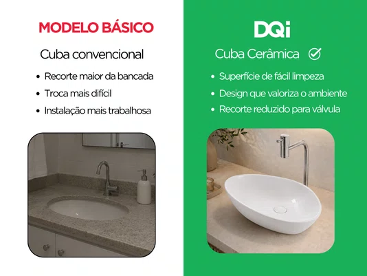 Cuba de Apoio para Banheiro Lavabo Design Oval Cerâmica Branca 59x39
