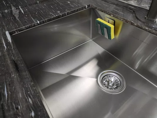 Porta Esponja Com Ventosa Em Aço Inox 304 Escovado (2 Un)