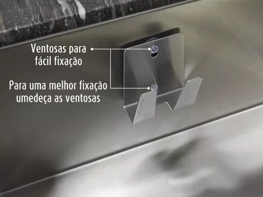 Porta Esponja Mini Com Ventosa Em Aço Inox 304 Escovado