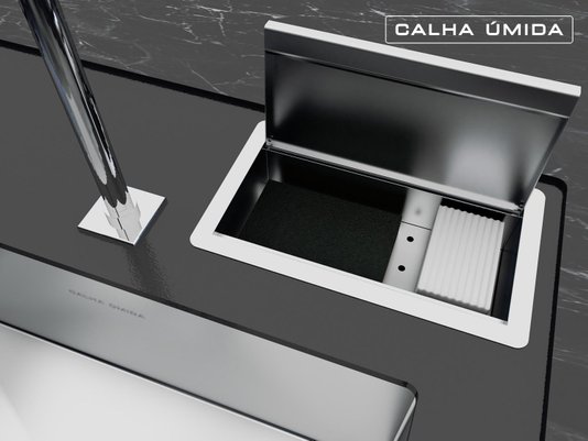 Porta Esponja/Sabão Para Bancada Em Aço Inox Escovado 25cm