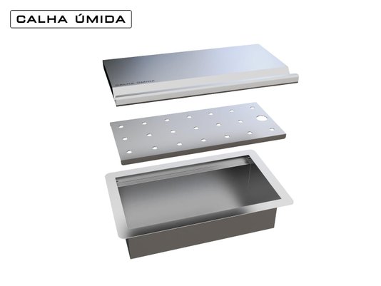Porta Esponja/Sabão Para Bancada Em Aço Inox Escovado 25cm