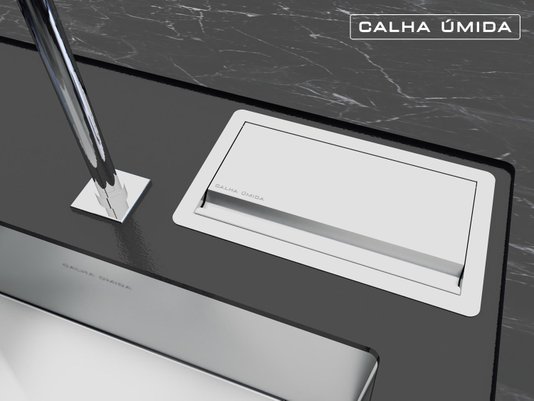 Porta Esponja/Sabão Para Bancada Em Aço Inox Escovado 25cm