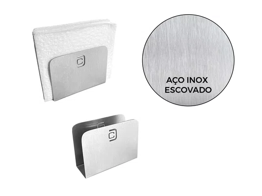 Porta Guardanapo Em Aço Inox Para Casa, Bar e Restaurante
