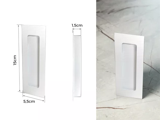 Puxador Concha/Cava 15cm Em Aço Inox Cor Branco Pérola (2un)