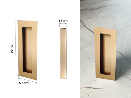 Puxador Concha/Cava 15cm Em Aço Inox Cor Dourado Zen (2un)