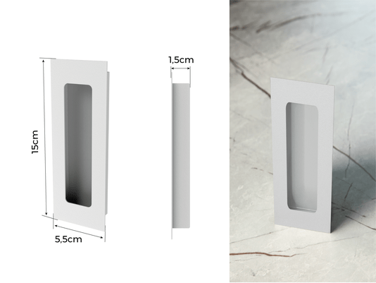 Puxador Concha/Cava 15cm Em Aço Inox Cor Branco Fosco (2un)