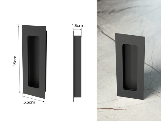 Puxador Concha/Cava 15cm Em Aço Inox Cor Preto Fosco (2un)