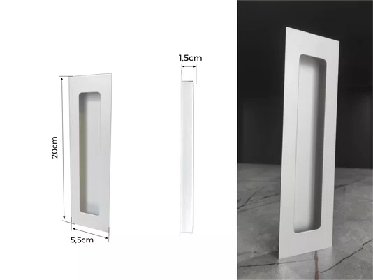 Puxador Concha/Cava 20cm Em Aço Inox Cor Branco Pérola (2un)