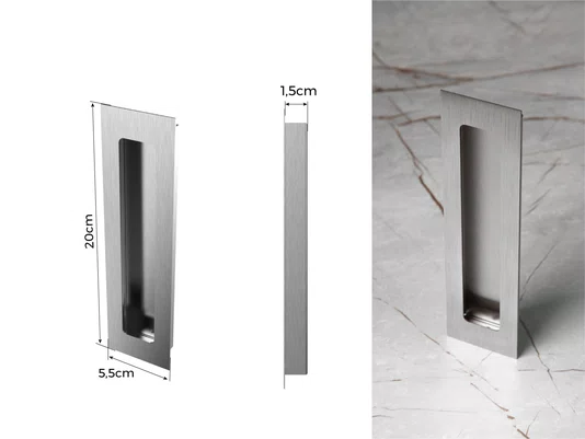 Puxador Concha/Cava 20cm Em Aço Inox Escovado (2un)