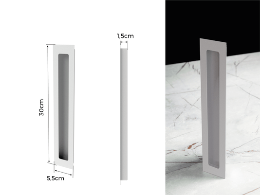 Puxador Concha/Cava 30cm Em Aço Inox Cor Branco Fosco (2un)