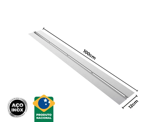 Ralos Grelha Linear Para Borda Piscina 100x12 Cm Em Aço Inox