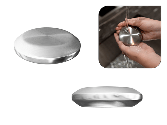 Sabonete Anti-Odor Em Aço Inox Escovado Ø7,7cm | Elimina Cheiros de Alho, Cebola e Peixe