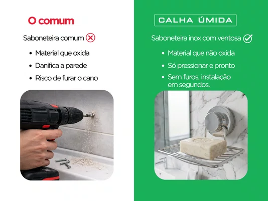 Saboneteira Inox Com Ventosa Para Banheiro Lavabo Área De Serviço