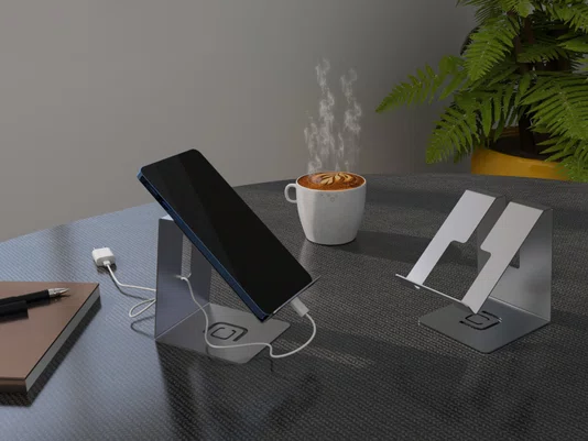 Suporte De Mesa Para Smartphone Inox Escovado