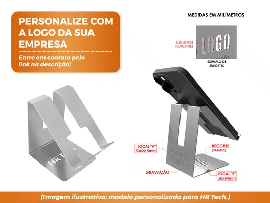 Suporte De Mesa Para Smartphone Preto Fosco