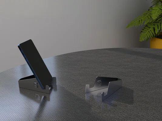 Suporte Mini Para Celular/Tablet Em Aço Inox Escovado