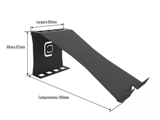 Suporte Para Celular/Tablet Com Porta Caneta Preto Fosco