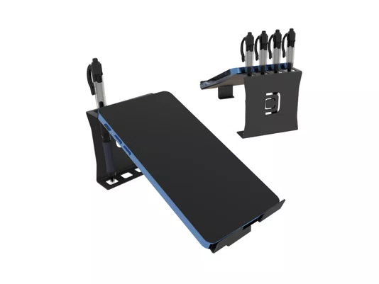 Suporte Para Celular/Tablet Com Porta Caneta Preto Fosco
