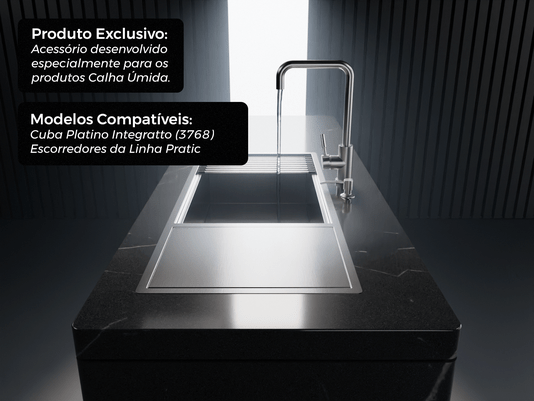 Tampa Para Escorredor Pratic Com Acabamento Em Aço Inox Escovado