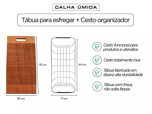 Tanque de Embutir Inox 65 Litros Pro para Lavanderia 70x40cm