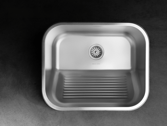 Tanque Monobloco Inox Acetinado 55x45cm Com Válvula De 3.1/2