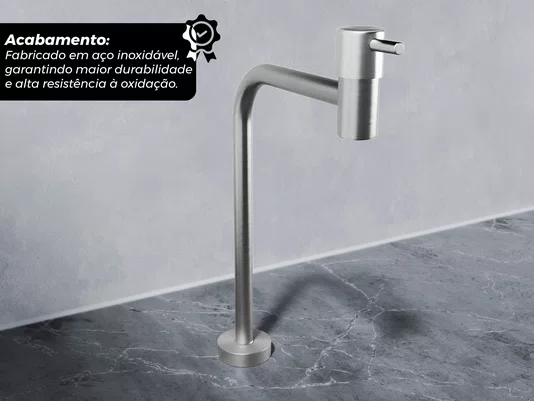Torneira Basic De Bancada Com Bica Alta Para Banheiro e Lavanderia 1/4 De Volta