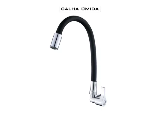 Torneira DQI de Parede Com Bica Flexível e Arejador Para Cozinha Área de Serviço Lavabo