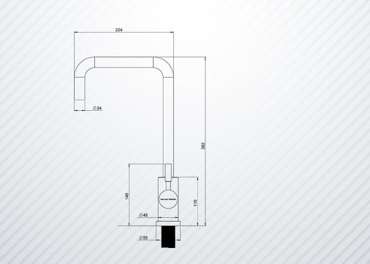 Torneira Monocomando Kitchen Em Aço Inox Escovado Com Bica Giratória e Arejador
