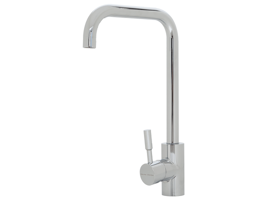 Torneira Monocomando Kitchen Em Aço Inox Polido Bica Giratória e Arejador