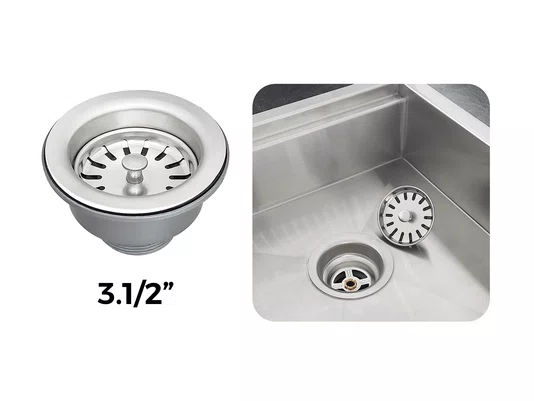 Válvula Premium 3.1/2'' Em Aço Inox 304 Para Cuba Pia De Cozinha Pino Inox