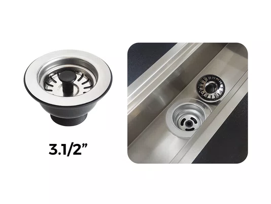 Válvula 3 1/2'' Em Aço Inox 304 Para Pia De Cozinha e Tanque