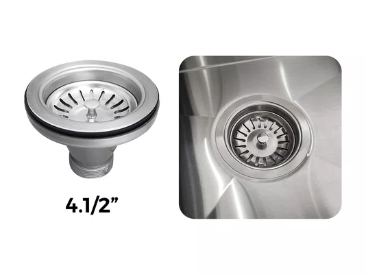 Válvula 4 1/2'' Em Aço Inox 304 Para Cuba Pia De Cozinha