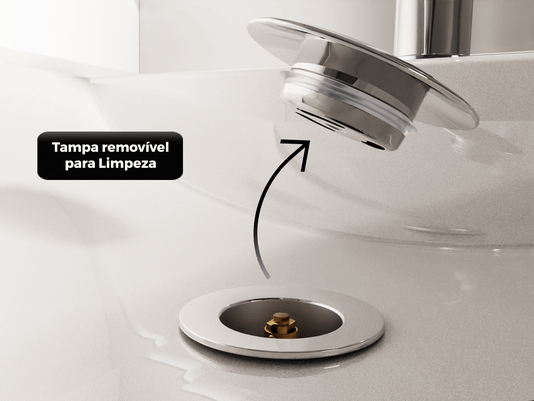 Válvula Click 1.1/4 Para Pia De Banheiro Em Aço Inox Polido