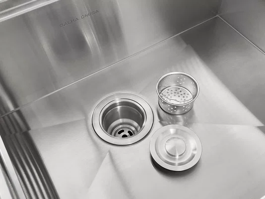 Válvula De Pia 4 1/2" Com Ralo Cesto Removível Em Inox 304 Escovado
