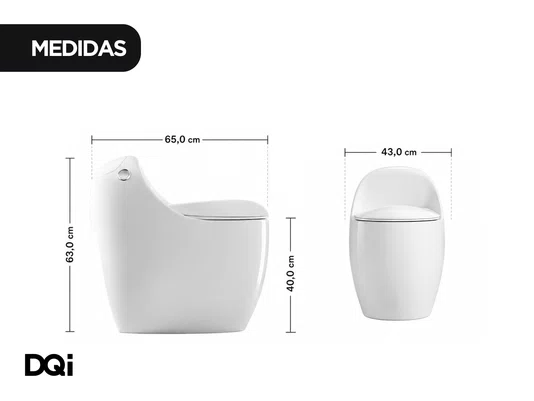 Vaso Sanitário Monobloco Branco Com Caixa Acoplada Formato Oval