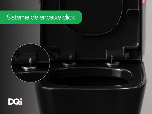 Vaso Sanitário Monobloco Cerâmica Preto com Caixa Acoplada