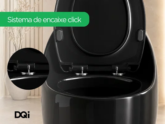 Vaso Sanitário Monobloco Preto Com Caixa Acoplada Formato Oval