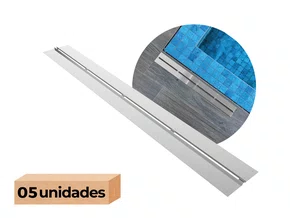 5 Ralos Grelha Linear Para Borda Piscina Embutido 100x12 Cm Em Inox