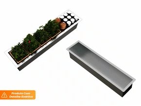 Calha Seca Kitchen Para Temperos De Sobrepor 57cm Em Aço Inox Escovado (Outlet) Calha Seca Kitchen Para Temperos De Sobrepor 57cm Em Aço Inox Escovado (Outlet)