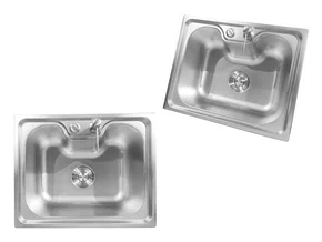 Cuba Basic 50x40cm De Embutir Em Aço Inox Acetinado Com Válvula De 4.1/2