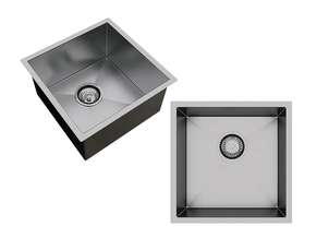 Cuba De Sobrepor Quadratta 39x39cm Em Aço Inox Escovado Com Válvula De 3.1/2