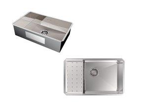 Cuba De Embutir Splendore 60x35cm Em Aço Inox Polido c Escorredor 37,3x18cm e Válvula De Ø4.1/2