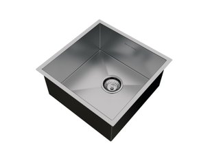 Cuba De Sobrepor Quadratta 40x40cm Em Aço Inox Escovado Com Válvula De 4.1/2