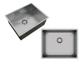 Cuba De Sobrepor Quadratta 50x40cm Em Aço Inox Escovado c Válvula De Ø4.1/2