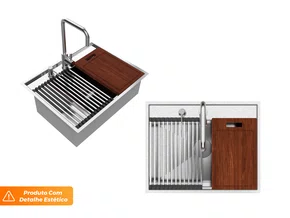 Cuba De Sobrepor Platino Exclusive Premium 60x37cm Em Aço Inox Escovado (Outlet) Cuba De Sobrepor Platino Exclusive Premium 60x37cm Em Aço Inox Escovado (Outlet)