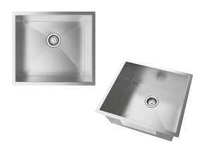 Cuba De Sobrepor Quadratta 44x39cm Em Aço Inox Escovado Com Válvula De 3.1/2