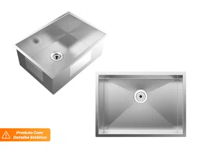Cuba de Sobrepor Quadratta Pia 50x35cm com Válvula de 3.1/2" (Outlet) Cuba de Sobrepor Quadratta Pia 50x35cm com Válvula de 3.1/2" (Outlet)