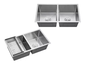 Cuba Dupla Sobrepor Calha Úmida Essence 78x43cm Aço Inox Escovado Com Escorredor E Válvula 4.1/2