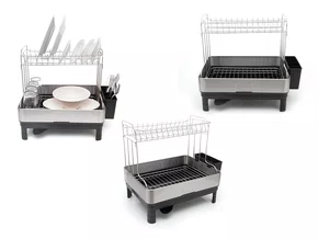 Escorredor de Louça Calha Úmida Speciale Pro 32x48,5x42cm em Aço Inox com Bandeja Coletora