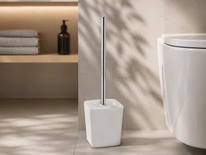 Escova Sanitária Branca com Suporte para Banheiro e Lavabo
